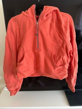 Lululemon orange scuba cropped hoodie